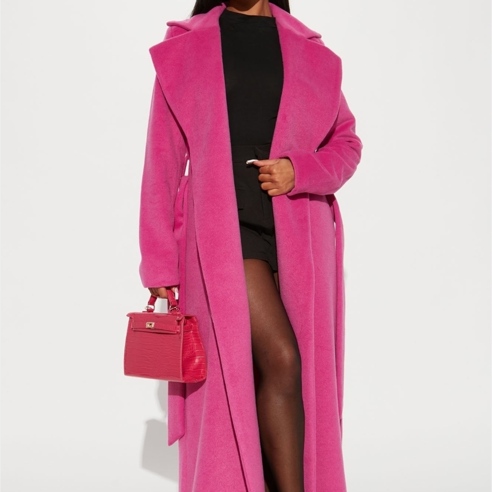 Fashion Nova Pink Long Coat